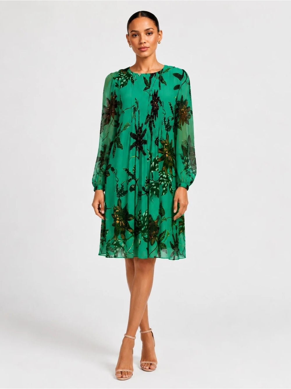 Dorothee Schumacher Green Floral Print Dress Size XXL